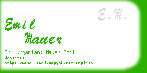 emil mauer business card